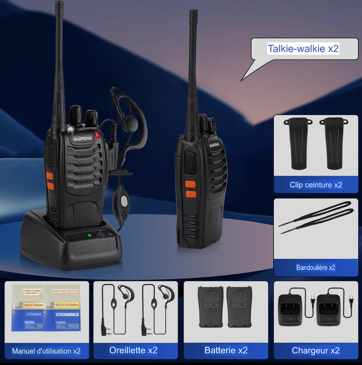 Talkie-Walkie BF 888S professionnel
