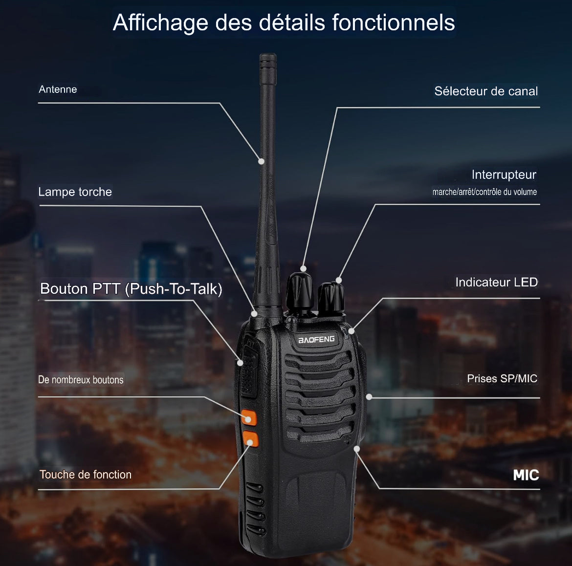 Talkie-Walkie BF 888S professionnel